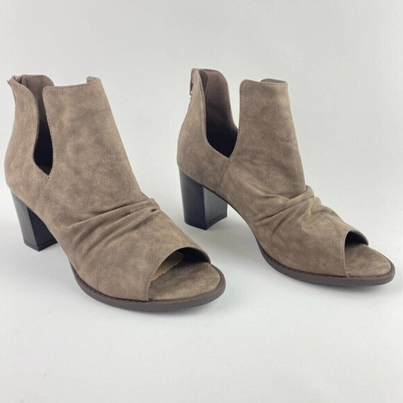 Comfort Est. 1946 Ankle Boots Womens Size 9 Peep Toe Heeled Ladies Zipper Boots - Picture 2 of 12